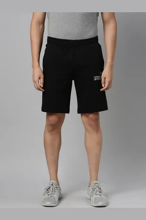 PUMA Men Black Brand Logo Print Graphic 15 Mid-Rise Regular Shorts