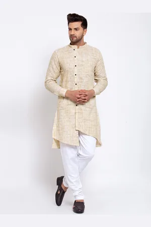 KLOTTHE Men Beige Woven Kurta
