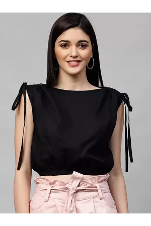 ATHENA Black Tie-Up Top