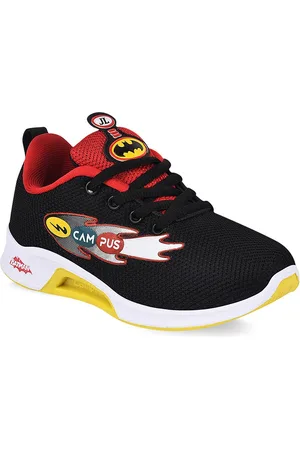Campus Unisex Kids Black Mesh Running Shoes