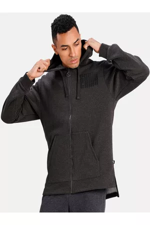 PUMA Men Grey Solid Rebel Bold FZ Hoody FLSporty Track Jacket