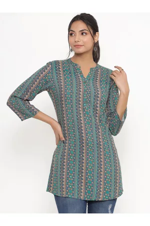 DIVYANK Blue & Grey Printed Kurti