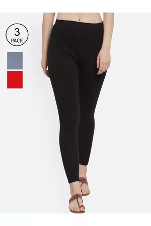 GRACIT Women Pack of 3 Solid Ankle-Length Leggings