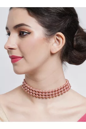 karatcart Rose Gold & White Necklace