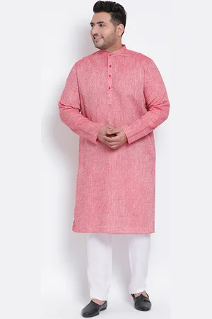 Hangup Men Red Woven Design Kurta with Pyjamas