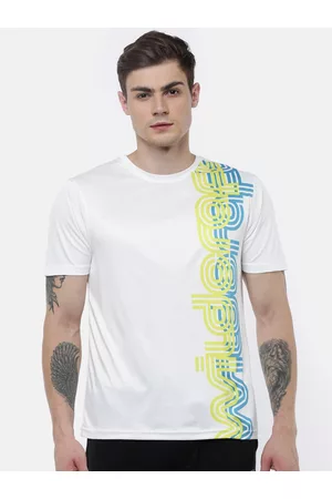 Wildcraft Men White & Green Typography Printed T-shirt