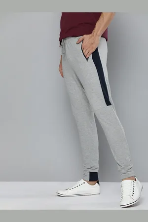 Mast & Harbour Men Grey Melange Solid Regular Fit Mid-Rise Knitted Regular Track Pants