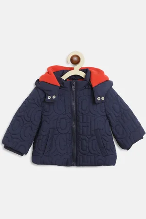 chicco Boys Navy Blue Padded Jacket with Patchwork