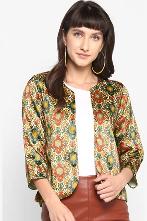 Hangup Women Multicoloured Printed Lightweight Open Front Jacket