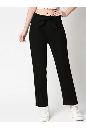 High Star Women Black Straight Fit Stretchable High-Rise Jeans