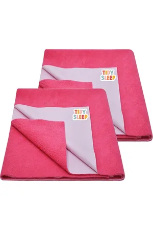 TIDY SLEEP Kids Set Of 2 Pink Water Proof Mattress Protector