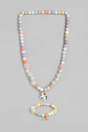 EL REGALO Girls Multicoloured Beaded Unicorn Jewellery Set
