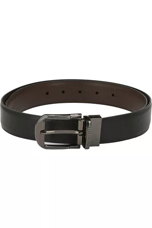Pacific Men Black & Brown Solid Reversible Belt