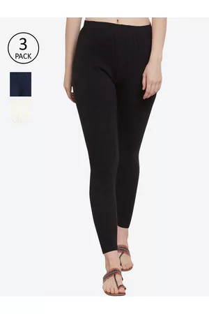 GRACIT Women Pack of 3 Solid Ankle-Length Leggings