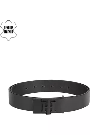 Tommy Hilfiger Men Black Genuine Leather Solid Belt