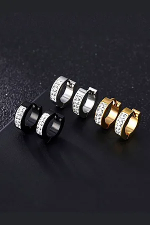 Yellow Chimes Unisex Set of 3 Multicoloured Circular Hoop Earrings