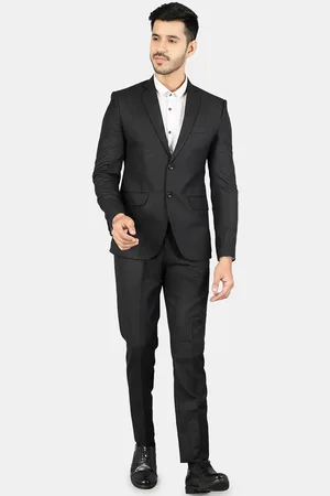 Wintage Men Black Solid Single-Breasted Two-Piece Formal Suits