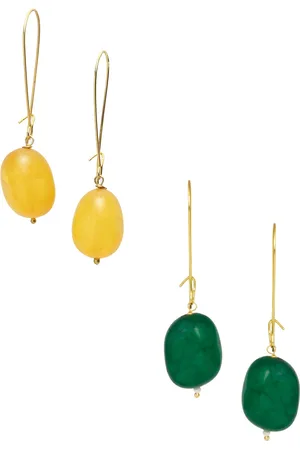 DUGRISTYLE Set of 2 Oval Drop Earrings