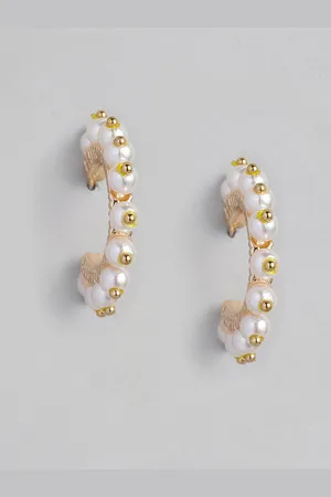 justpeachy Gold-Toned Circular Half Hoop Earrings
