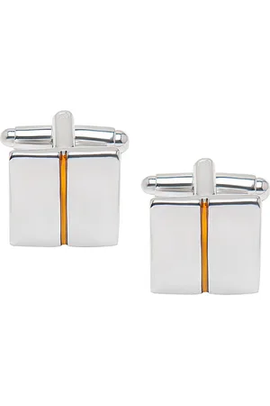 Bodha Silver-Plated & Yellow Cufflink