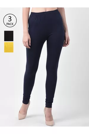 GRACIT Women Pack Of 3 Solid Churidar-Length leggings