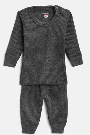 BodyCare Kids Charcoal Grey Solid Anti Bacterial Thermal Set