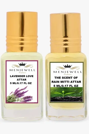 Menjewell Set Of 2 Lavender Love & The Scent Of Rain Mitti - 10 ml