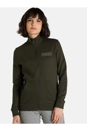 PUMA Women Green Regular Fit Graphic Jacket