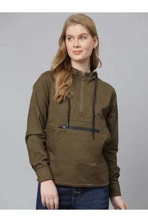 Campus Women Olive Green Tailored Jacket
