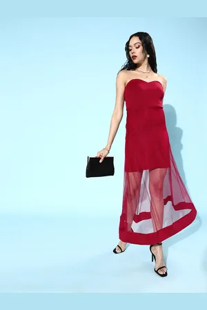 KASSUALLY Women Charming Maroon Sleek Dress