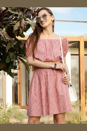 Sera Women Pink & White Printed Co-ords Set