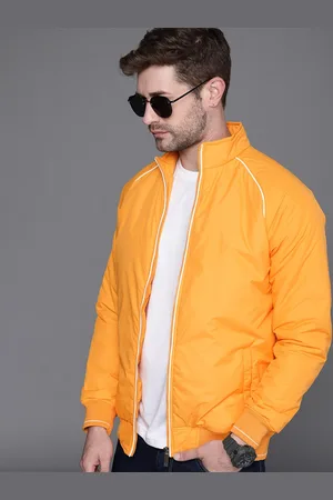 WROGN Men Yellow Solid Bomber Jacket