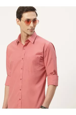 English Navy Men Coral Classic Slim Fit Casual Shirt