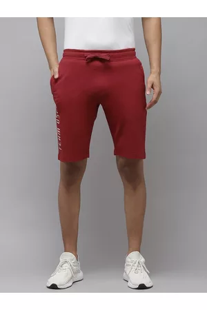 Ralph Lauren U S Polo Assn Denim Co Men Maroon Typography Printed Shorts