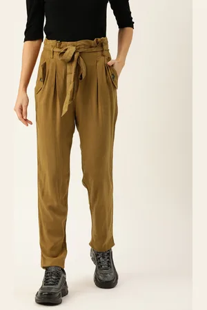 Campus Women Brown Relaxed Regular Fit Solid Regular Trousers