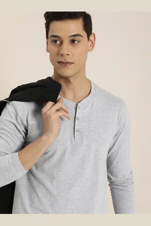 Invictus Men Grey Solid Full Sleeve T-shirt