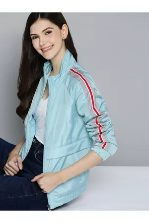 Mast & Harbour Women Turquoise Blue Padded Jacket
