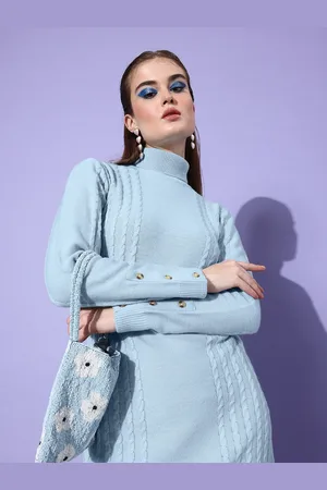 Roadster The Lifestyle Co. Blue Cable Knit Sheath Dress