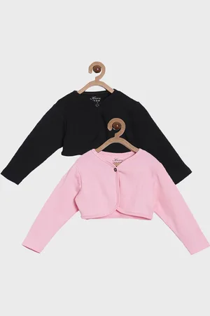 Kryptic Girls Pack of 2 Black & Pink Cotton Shrug