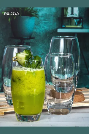Roxx Set Of 6 Transparent Solid Juice Tumbler Glass