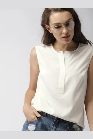 Mast & Harbour Women Off-White Solid Top