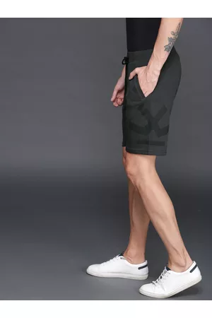 WROGN Men Charcoal Grey Solid Regular Fit Regular Shorts