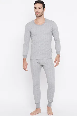 VIMAL JONNEY Men Grey Melange Thermal Set SETthermal_RNFSMlng_01
