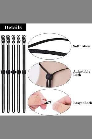 EL REGALO Set Of 5 Black Mask Lanyard