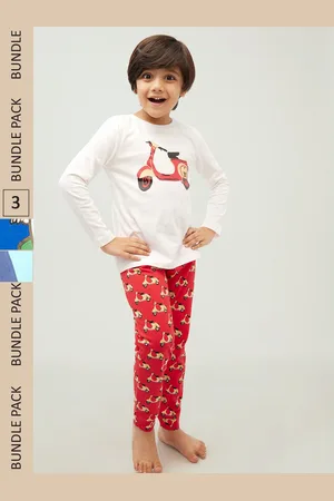 Frangipani Boys White & Blue Printed T-shirt with Pyjamas