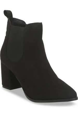 Truffle Collection Women Black Solid Suede Heeled Boots