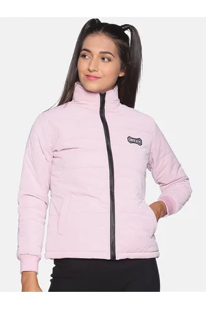 Campus Women Pink Windcheater Padded Jacket