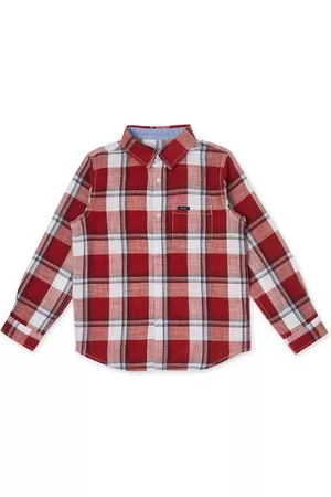 Pepe Jeans Boys Red Pure Cotton Checked Slim Fit Casual Shirt