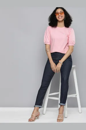 HERE&NOW Women Navy Blue Slim Fit Light Fade Jeans