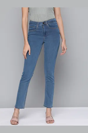 HERE&NOW Women Blue Skinny Fit High-Rise Clean Look Cropped Jeans